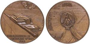 O7094 France Médaille Inauguration Aérogare d'Orly 1961 Dropsy Aéroport Paris
