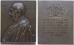 O7175 Rare Plaque French Colonies Madagascar Prof Médecine Emile Perrot 1935 SUP