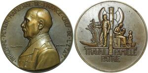O7212 France Médaille État Francais Maréchal Pétain Turin 1941 Superbe