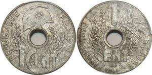 O7322 Scarce French Indochina 1 Cent 1941 Hanoi PCGS MS62 ->Make offer