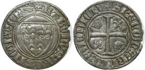 O7395 Rare France Blanc Guenar Charles VI 1380 1422 R Rex -> Make offer