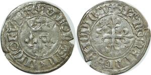 O7401 Rare France Florette Charles VI 1380 1422 Rouen point 15 -> Make offer