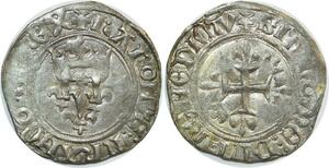 O7402 Rare France Florette Charles VI 1380 1422 Angers point 7 SUP -> Make offer