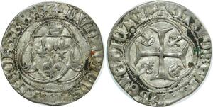 O7406 Rare France Petit Blanc à la Couronne Louis XI 1423-1483 Saint-Lô -> M offerfre