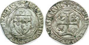 O7408 Rare France Petit Blanc à la Couronne Louis XI 1423-1483 Saint-Lô -> M offerfre