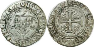 O7409 Rare France Petit Blanc à la Couronne Louis XI 1423-1483 Paris -> M offerfre