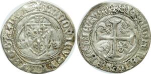 O7411 Rare France Petit Blanc à la Couronne Louis XI 1423-1483 Montpellier Point 4 -&gt; M offer
