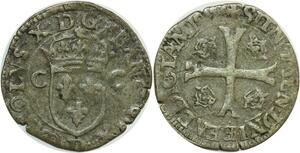 O7421 France Douzain aux 2 C Charles X Cardinal Bourbon  1593 D Lyon