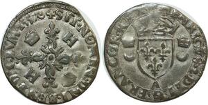 O7422 Inedit France Douzain Henri II C couronnés 1557 A Paris SUP