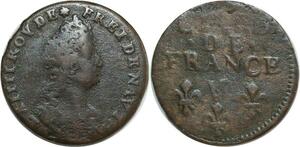 O7774 France Liard Louis XIV cuivre 3e type 169? - V TroYes 1638-1715->Make offer