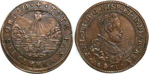 O7873 Token Spanish Netherlands Philippe IV 1661 Anvers Peace Prosperity