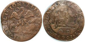 O7884 Token Spanish Netherlands Comté Flandres Albert & Isabelle 1603 Ruins Cattles