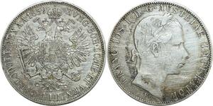 O7932 Austria Florin Franz Joseph I 1859 B Argent Silver ->Make offer