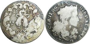 O7940 Italy 20 Grana Tari Napoli Carlos II Silver KM# 117 ->Make offer