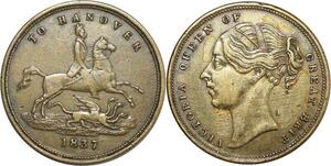 O7952 Great Britain Token Queen Victoria To Hannover 1837 XF