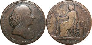 O7958 British Token Half Penny Charles Roe & Co 1791 ->Make offer