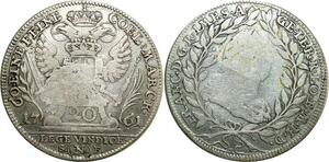 O7984 Germany Nürnberg 20 Kreuzer Kaiser Franz I 1761 Silver ->M offer