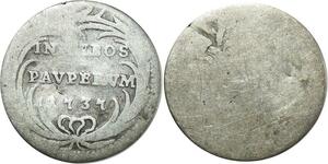 O7997 Italian States Vatican Papal Grosso Clement XII 1737 Roma Silver ->M offer