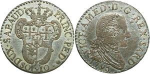 O8000 Italy Sardegna 10 Soldi Vittorio Amadeo III 1795 Turin Quality !!