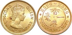 P0706 Hong Kong 10 Cents Elizabeth II 1978 UNC ->Make offer