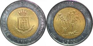 P0795 San Marino 500 Lire Nuclear War Threat 1983 FDC -> Make offer