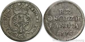 P8008 Germany Brandenburg Ansbach Karl 2 1/2 Kreuzer Groschen 1775 Schwabach