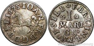 P8012 Rare German Brunswick Luneburg Johann Friedrich Mariengroschen 1675 AU