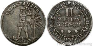 P8015 INEDIT Brunswick Wolfenbüttel 2 Mariengroschen Anton Ulrich 1706 AU