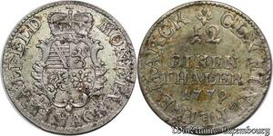 P8034 Rare German Saxe Coburg Saalfeld 1/12 Thaler Ernst Friedrich 1779 ICK AU