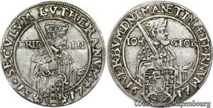 P8044 Rare Germany Sachsen Dresden 1/8 Reichstaler Georg I Friedrich III 1617