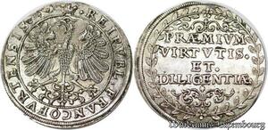 P8046 Rare German Medal Frankfurt Schulprämie Silver XVIII XIX - > Make offer