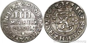 P8068 Rare Sayn Wittgenstein Hohenstein 4 Mariengroschen Johann VIII 1655