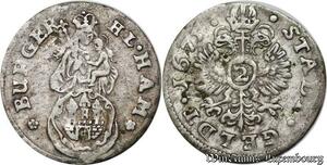 P8074 Germany Hamburg 2 Schilling 24 Pfennig 1675 HL Silver -> Make offer