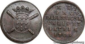 P8086 Rare France Siège Lille 10 Sols Boufflers 1708 AU SUP -> Faire offre