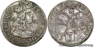 P8088 Austria Österreich Austria Tyrol 3 Kreuzer Ferdinand Carl 1661 Hall