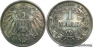 P8147 Germany Empire Mark Wilhelm II 1908 D Silver AU -> Make offer