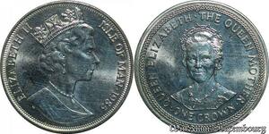 P8158 Isle of Man Crown Elizabeth II Queen Mother 1985 UNC -> M offer