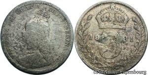 P8165 UK 3 Pence Queen Victoria 1891 Silver -> Make offer