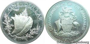 P8191 Bahamas 1 Dollar Seashell 1974 Silver PROOF ->M offer