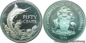 P8195 Bahamas 50 Cents Swordfish 1974 Silver PROOF ->M offer
