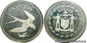 P8204 Belize 1 Cent Swallow-tailed kites Elizabeth II 1974 Silver PROOF ->M offer