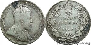 P8214 Canada 25 Cents Edward VII 1907 Silver -> M Offer