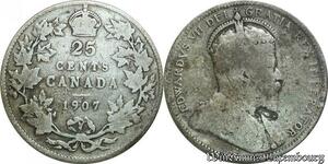P8218 Canada 25 Cents Edward VII 1907 Silver -> M Offer