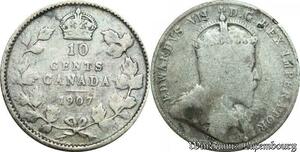 P8222 Canada 10 Cents Edward VII 1907 Silver -> M Offer