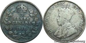P8223 Canada 5 Cents Georges V 1911 Silver -> M Offer