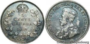 P8225 Canada 5 Cents Georges V 1912 Silver -> M Offer