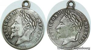 P8238 France Médaille Napoléon III Empereur double face Silvered -> M Offer