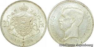 P8260 Belgium 20 Francs Albert I 1934 Silver -> M Offer