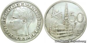 P8273 Belgium 50 Francs Baudouin I 1958 Silver AU -> M Offer