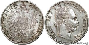 P8296 Austria Hasburg Florin Franz Joseph I 1884 Silver AU -> Make Offer